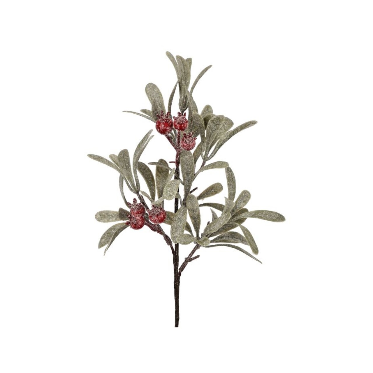 12" Frosted Mistletoe Berry Pick – Christmas Wreath & Centerpiece Stem-MTX77110